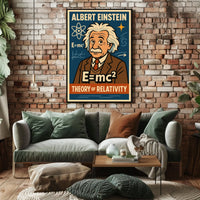 Albert Einstein Relativity Cosmic Modern Poster
