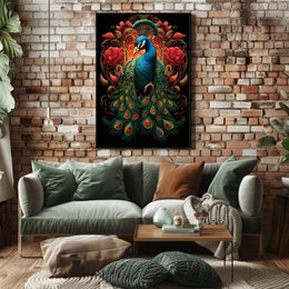 Majestic Peacock In Bloom Poster