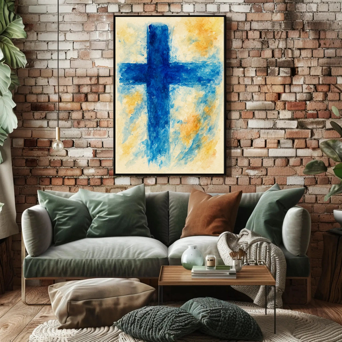 Abstract Blue Cross Abstract Poster