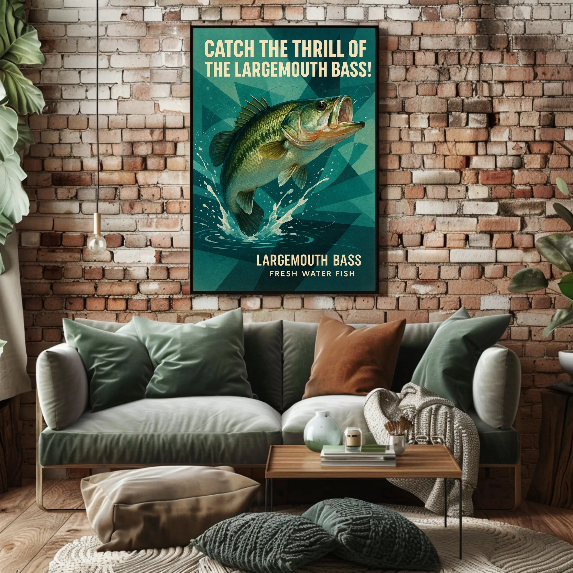 Largemouth Bass Adventure Vintage Fishing Sports Poster