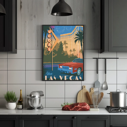 Las Vegas Vintage Poster Viva Nightlife