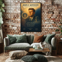 John F. Kennedy Leadership Legacy Vintage Poster