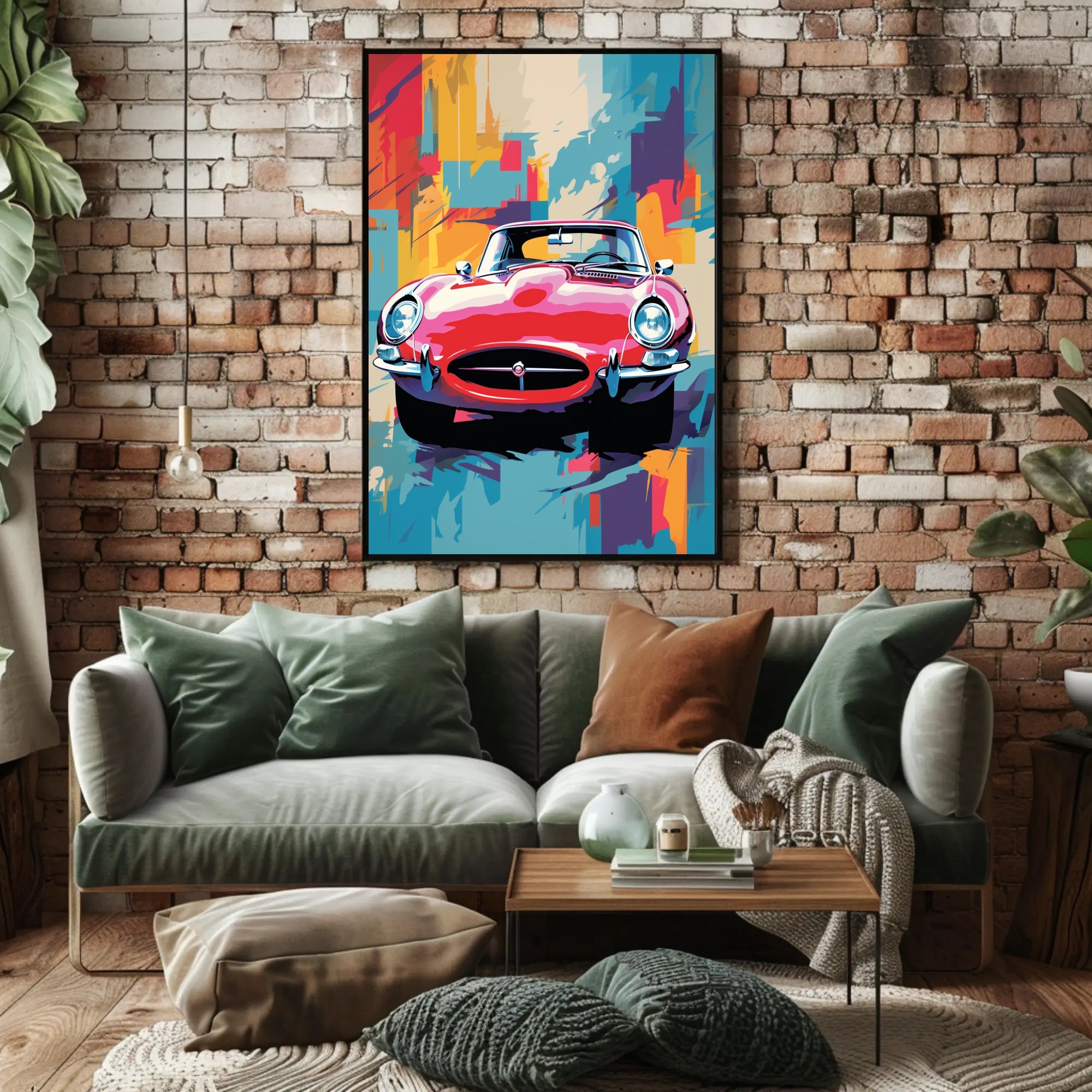 Vibrant Classic Car Art Poster PosterGoat