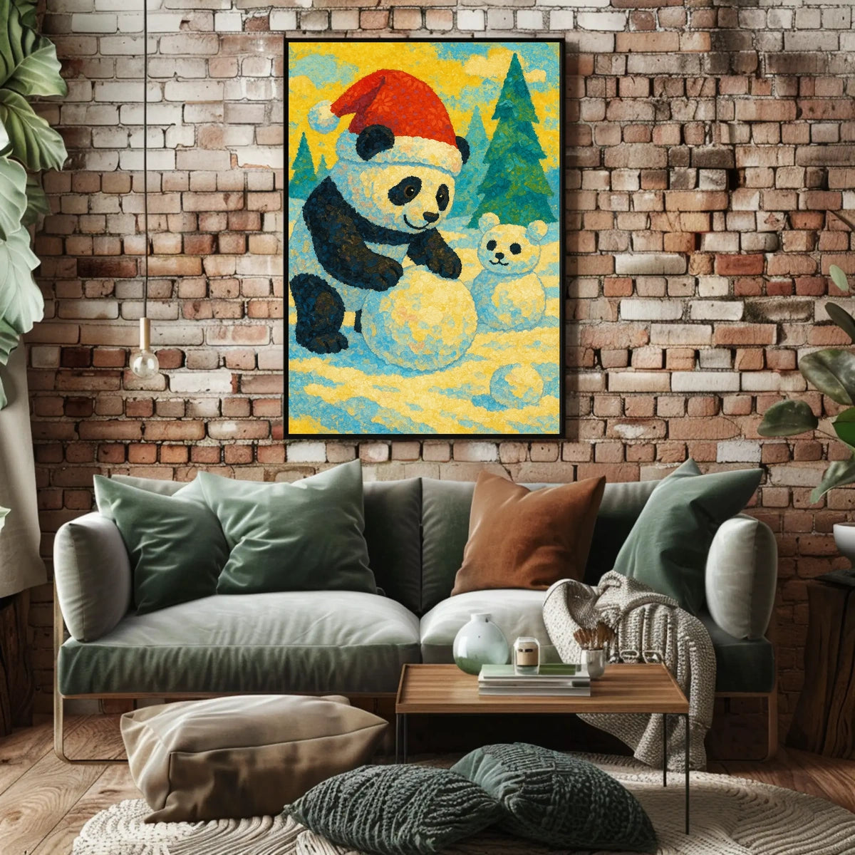 Festive Panda in Winter Wonderland Poster
