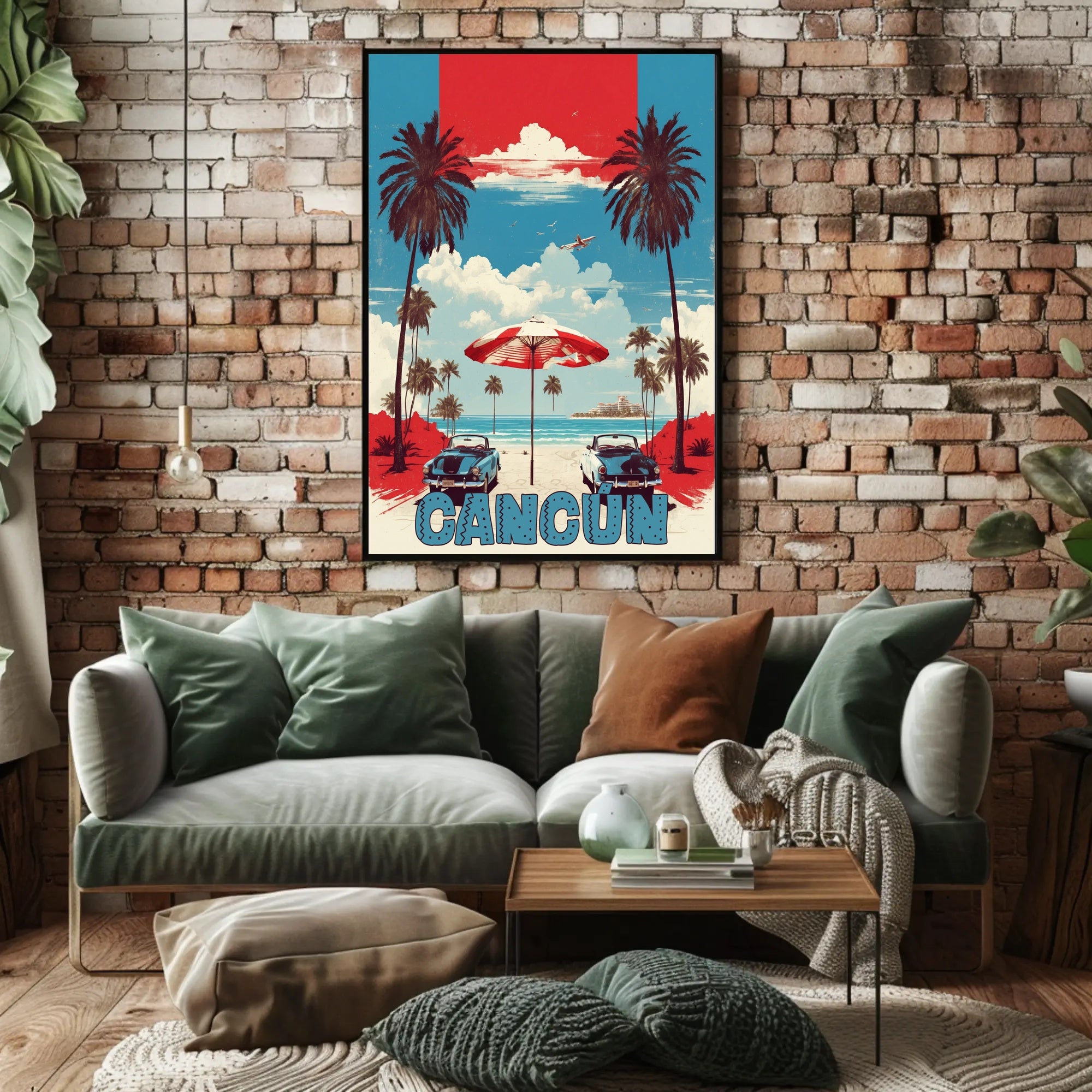 Cancún Beach Vintage Travel Poster