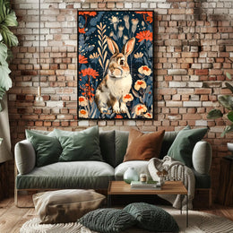 Enchanted Garden Rabbit William Morris Art Poster