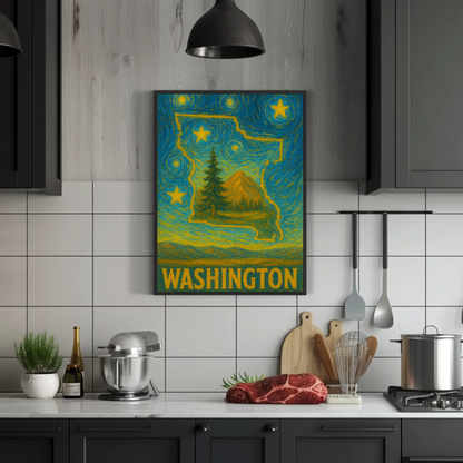 Washington Starry Night Poster