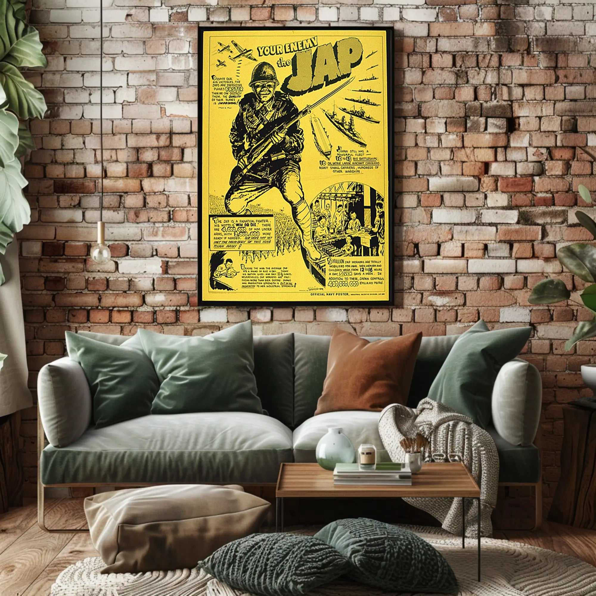 World War II Japan Enemy Propaganda Poster