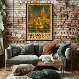 Kansas City Plaza In Gold Poster