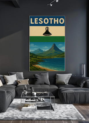 Lesotho Scenic Beauty Vintage Travel Poster