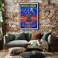 Boulder Rocky Mountain Sparkle Poster