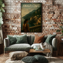 Amalfi Coast Poster Wall Art Coastal Decor 18x24 Premium