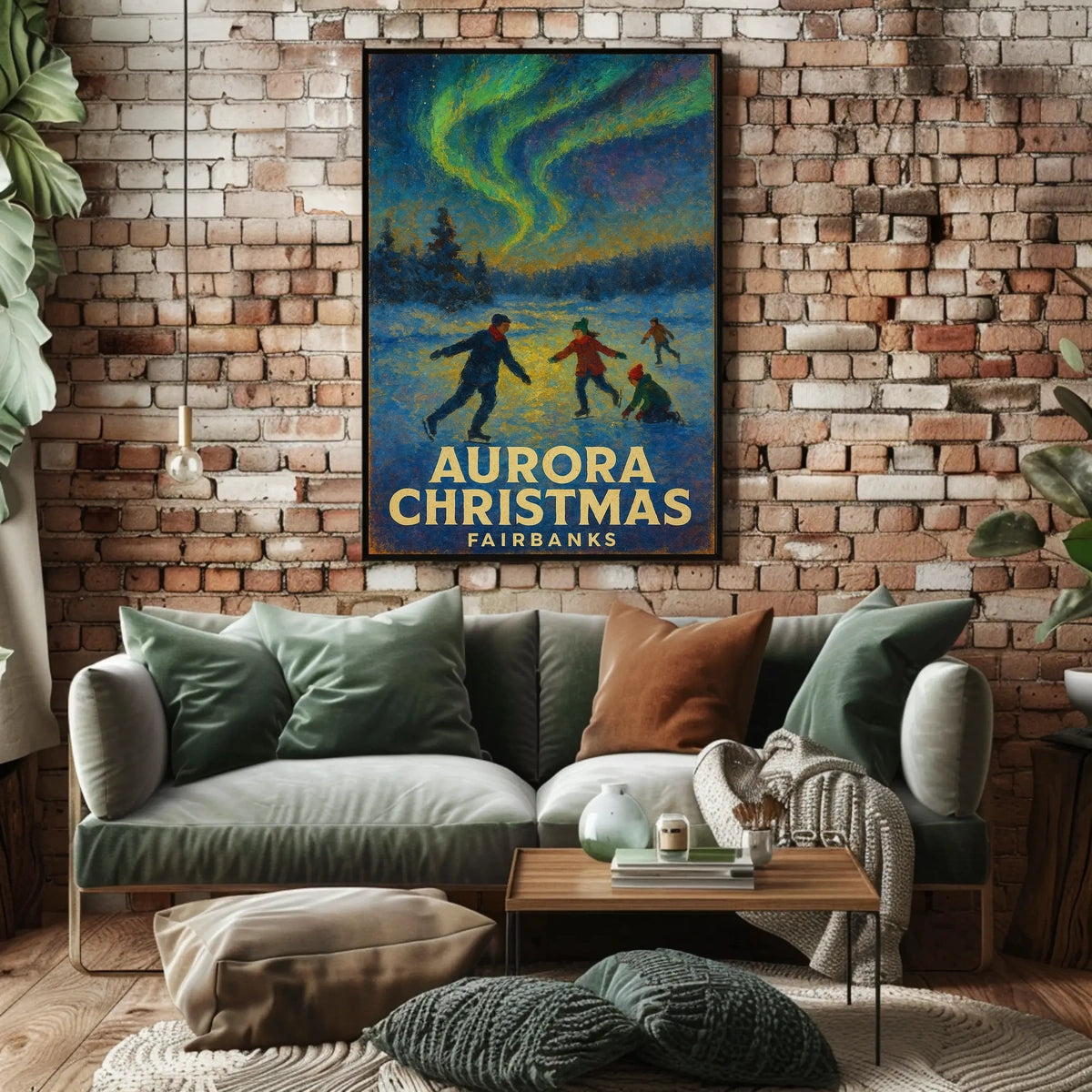 Aurora Christmas in Fairbanks Poster