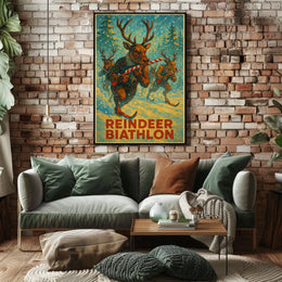 Reindeer Biathlon Poster