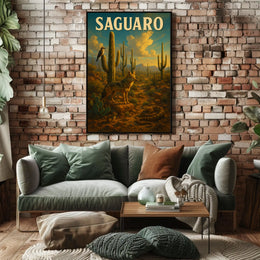 Saguaro Desert Wildlife Poster