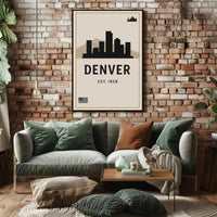 Denver Skyline Est. 1858 Poster PosterGoat