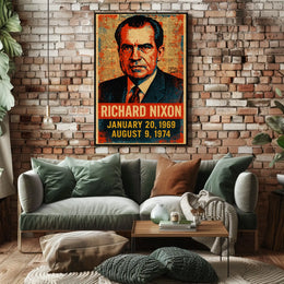Richard Nixon 37th President of the United States Street Art Mashup Poster