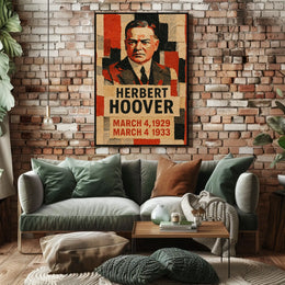 Herbert Hoover 31st President of the United States Layered paper Collage Poster
