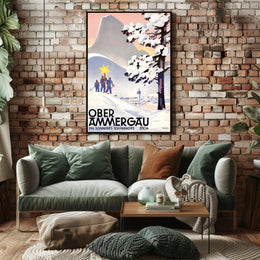Oberammergau Ski Paradise Poster PosterGoat