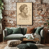 The poster centers around Hawaii, emphasizing its unique status as the only U.S. Travel Poster