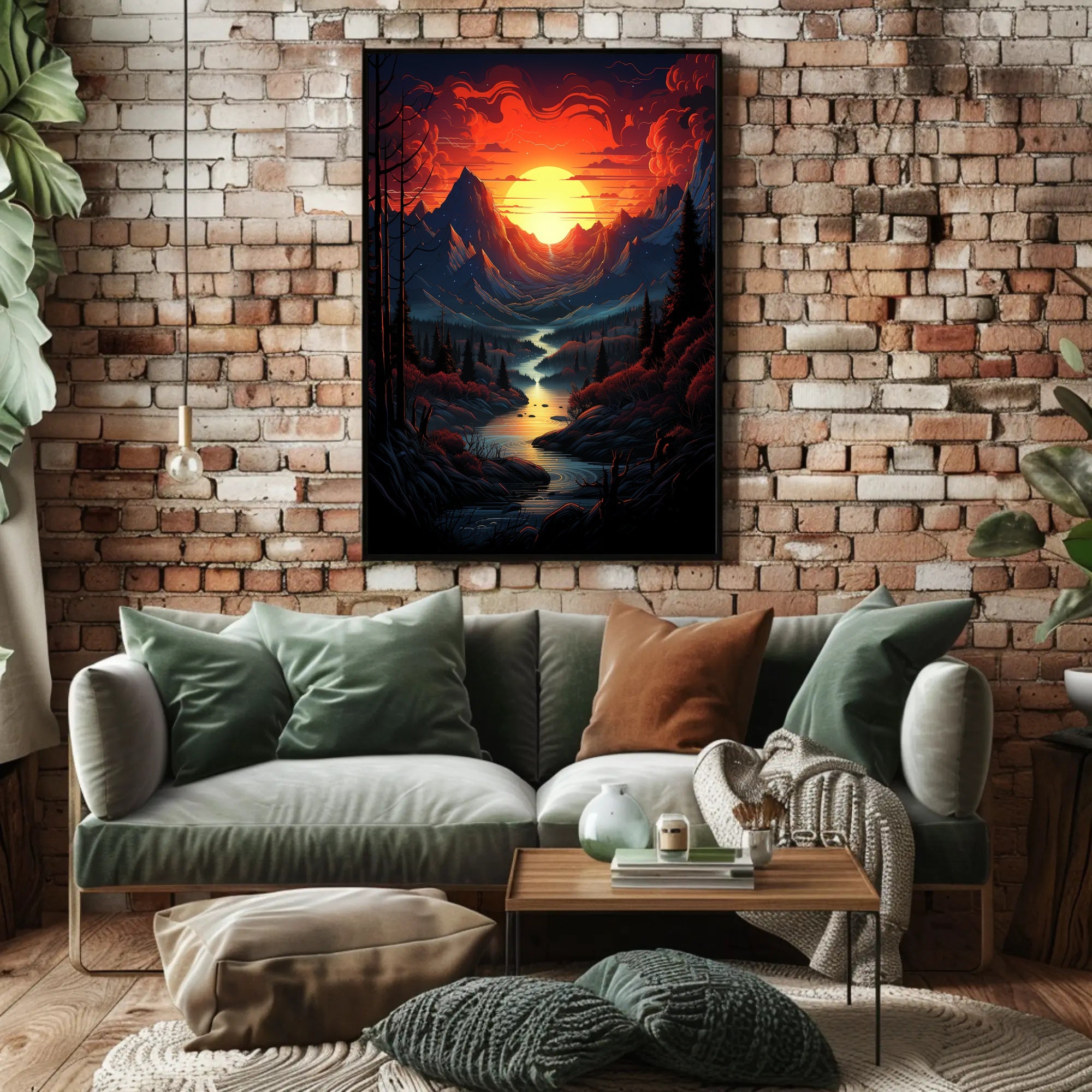 Radiant Mountain Sunset Poster