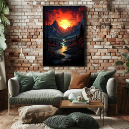Radiant Mountain Sunset Poster