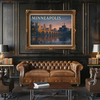 Minneapolis City of Lakes Travel Poster