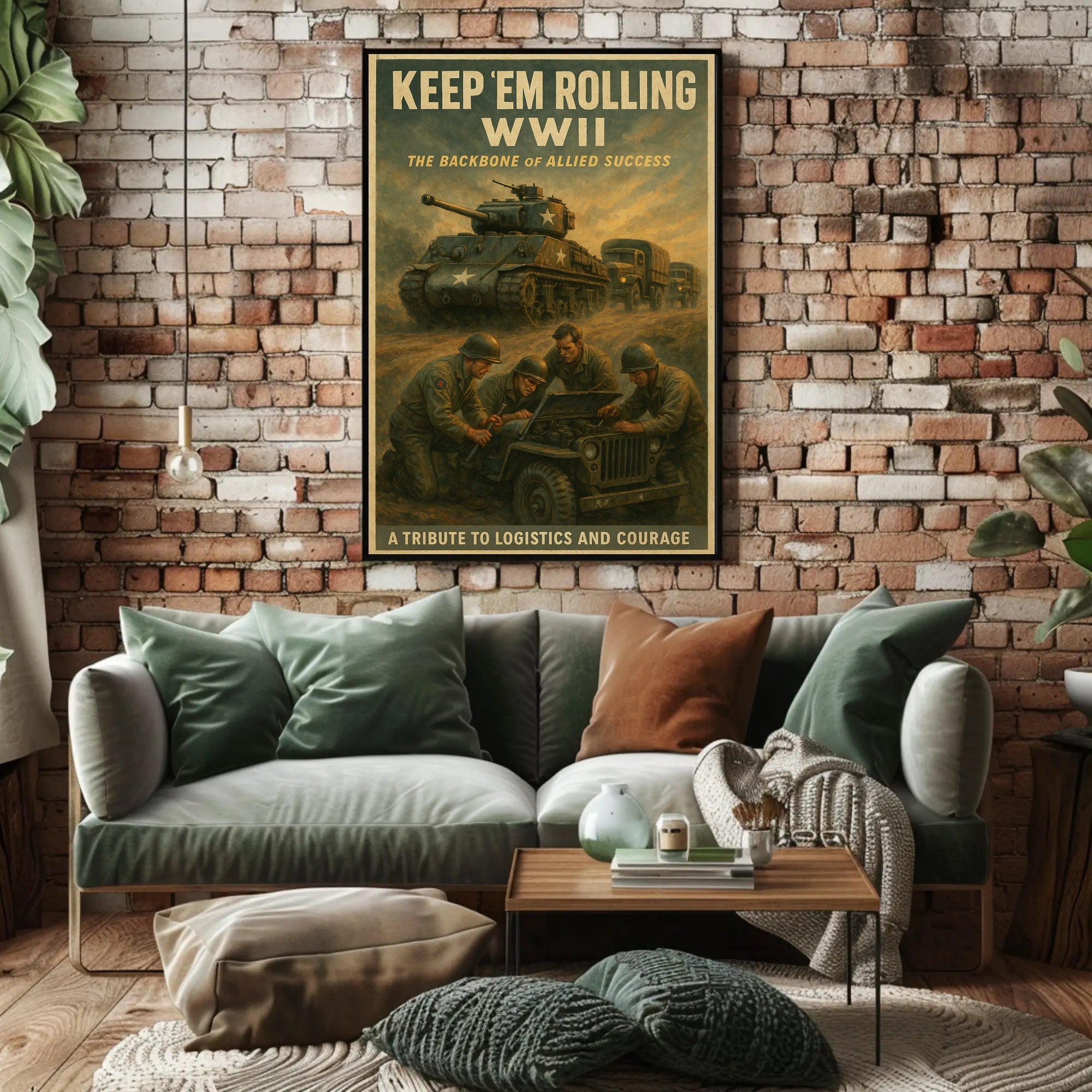 Keep 'Em Rolling: WWII Tribute Poster