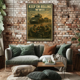 Keep 'Em Rolling: WWII Tribute Poster