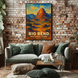 Big Bend National Park Poster Wall Art Desert Night Sky