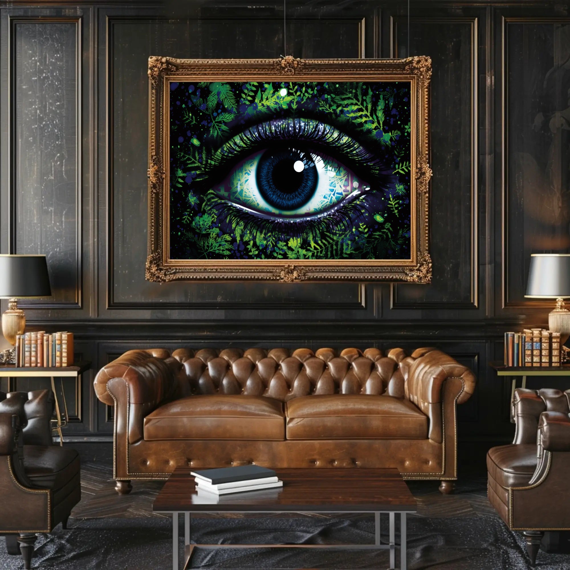 Human Eye Travel Poster With Vibrant Nature Background
