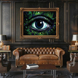 Human Eye Travel Poster With Vibrant Nature Background