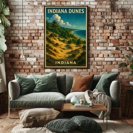 Indiana Dunes Scenic Landscape Poster