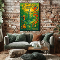 Brazil's Iconic Landmarks and Culture Travel Poster
