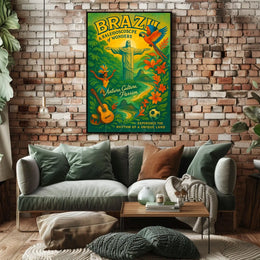 Brazil's Iconic Landmarks and Culture Travel Poster