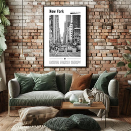 New York City Poster Modern Monochrome Cityscape Wall Art