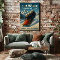 Chamonix Bobsleigh Team 1924 Poster