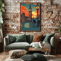 Sunset Over London Poster