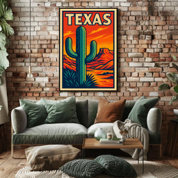 Texas Desert Landscape Poster