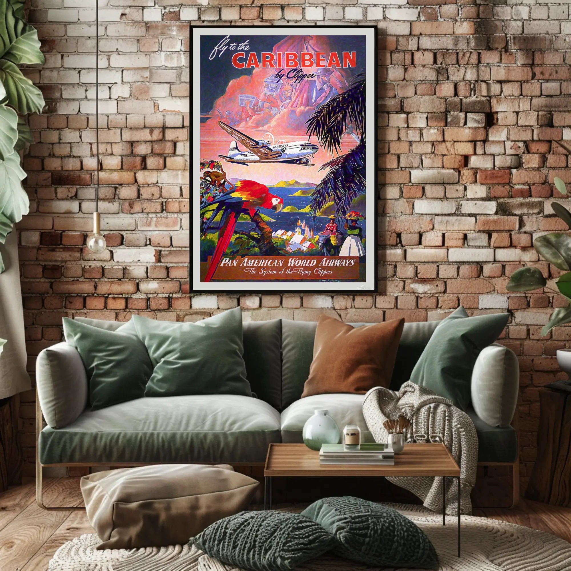 Caribbean Adventure Pan American Travel Poster PosterGoat