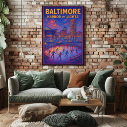 Baltimore Harbor Of Lights Poster