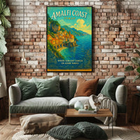 Amalfi Coast Vintage Italian Art Poster Print