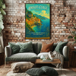 Amalfi Coast Vintage Italian Art Poster Print