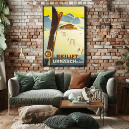 Skiing Adventure at Urnäsch am Säntis Poster PosterGoat
