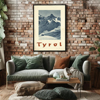 Tyrol Black-and-White Vintage Travel Poster PosterGoat