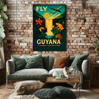Vibrant Guyana Vintage Travel Adventure Poster PosterGoat