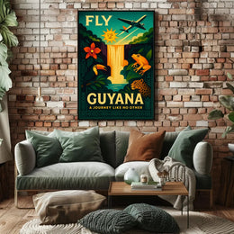 Vibrant Guyana Vintage Travel Adventure Poster PosterGoat
