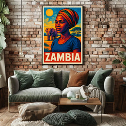 Zambia A Vibrant Portrait Poster