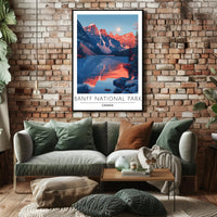 Banff National Park Reflection Travel Poster