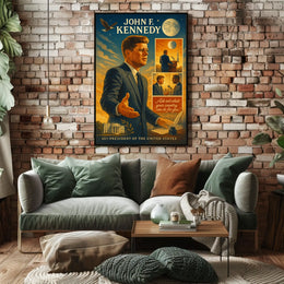 John F. Kennedy Inspirational Legacy Vintage Poster